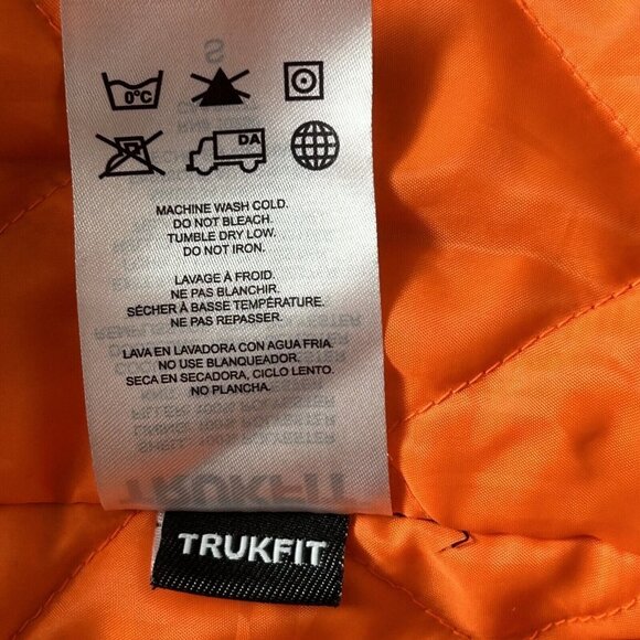 Trukfit Jacket Mens S Black Satin Bomber Full Zip Camouflage Outdoor Streetwear - Picture 14 of 15